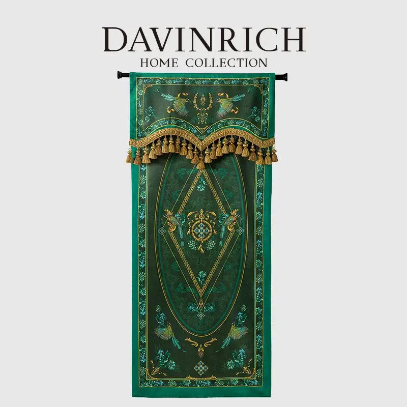DecorBites™ Botanic Garden Velvet Blackout Curtains - Retro Emerald Green - Luxury Quality