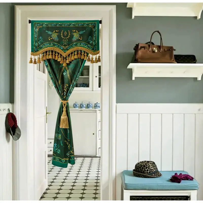 DecorBites™ Botanic Garden Velvet Blackout Curtains - Retro Emerald Green - Luxury Quality