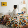 Botanical off-white decorbites cotton leisure blanket bedroom bedspread