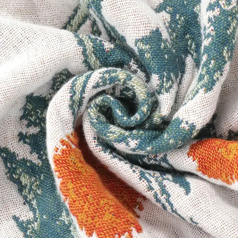Botanical off-white decorbites cotton leisure blanket bedroom bedspread