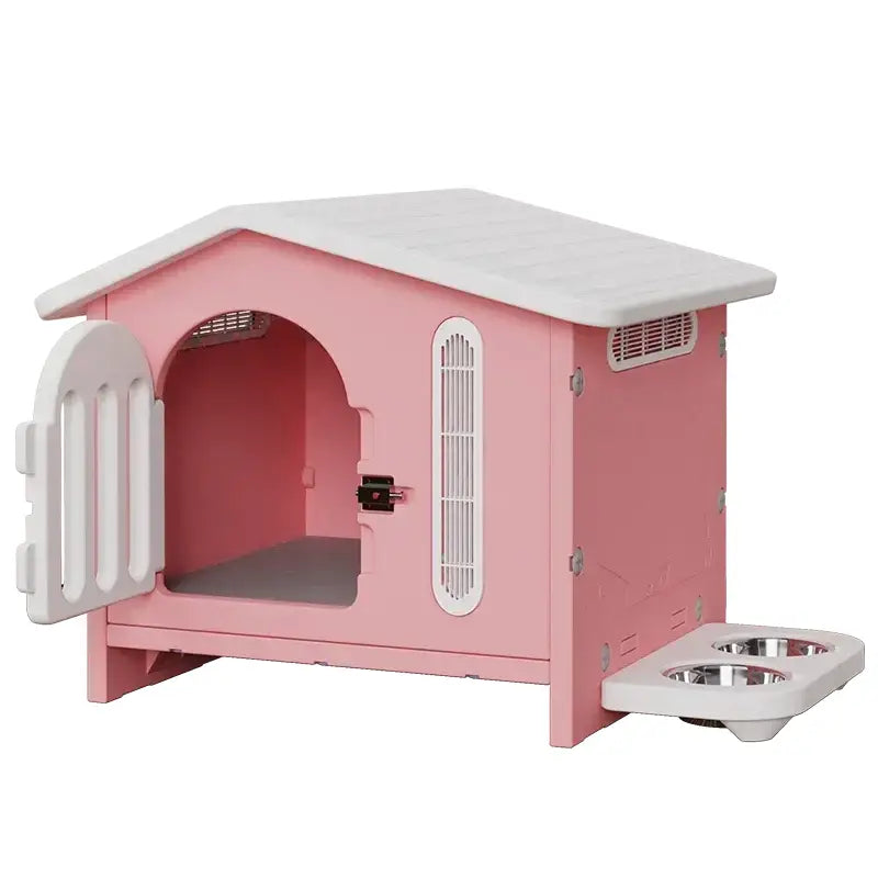 Breathable four seasons dog house with feeding tray – living room