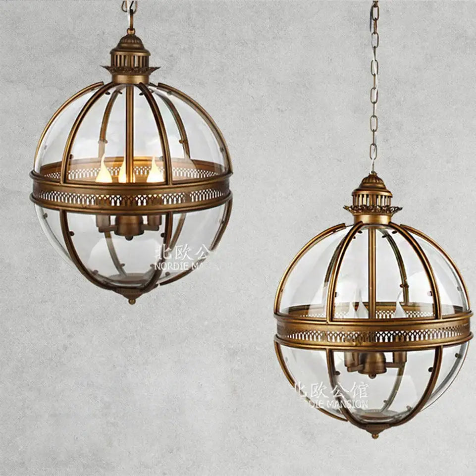 DecorBites™ Bronze Black Glass Globe Chandelier for Foyer