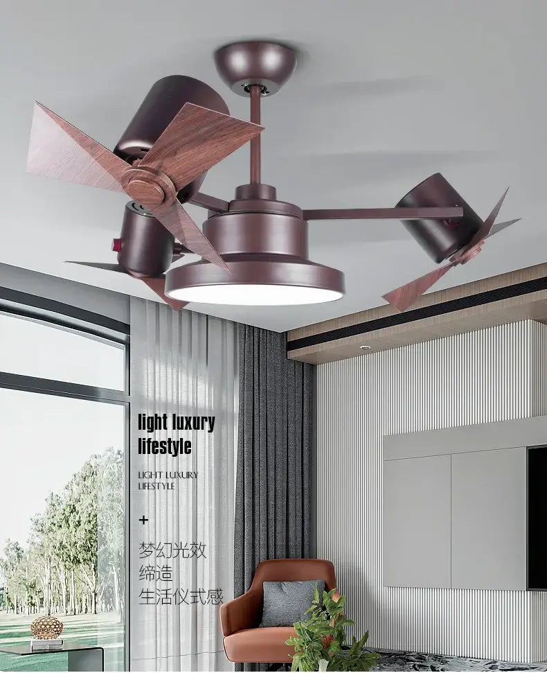 Bronze bronze decorbites ceiling fan with wood blades for living room