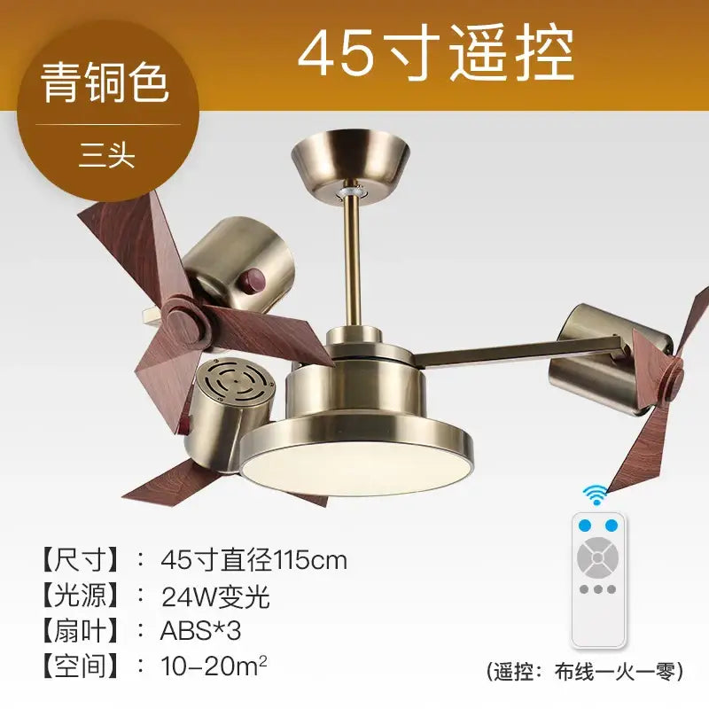 Bronze bronze decorbites ceiling fan with wood blades for living room