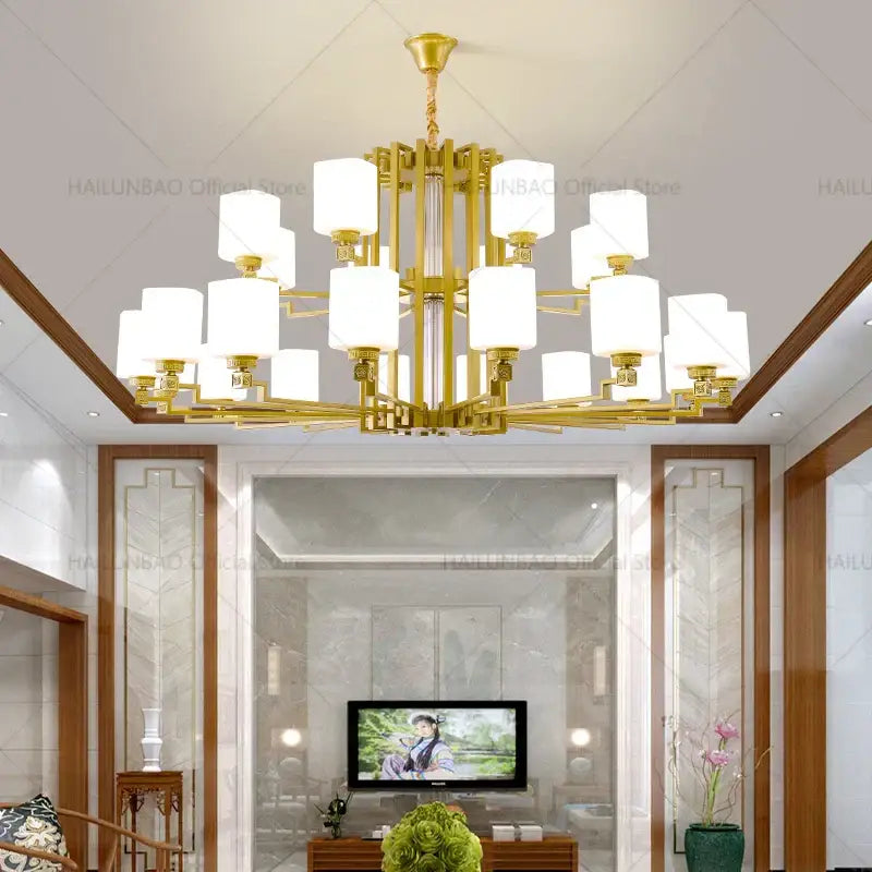 2024 New Duplex Villa Chandelier: DecorBites™ High Jump Floor Hollow Lamps Lighting