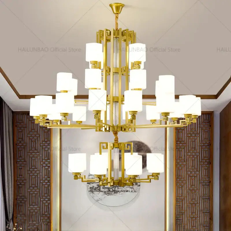 2024 New Duplex Villa Chandelier: DecorBites™ High Jump Floor Hollow Lamps Lighting