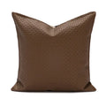 Brown & beige faux leather cushion cover 45x45cm living room decor