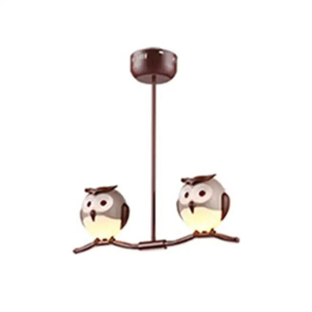 DecorBites™ Owl Metal Pendant Light: Animal Chandelier for Living Room & Child Bedroom