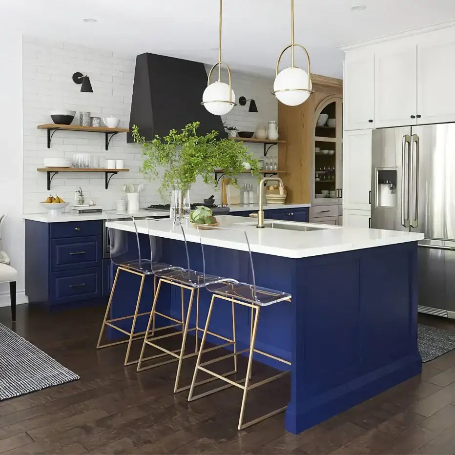 Brushed brass glass ball ceiling light for living room
