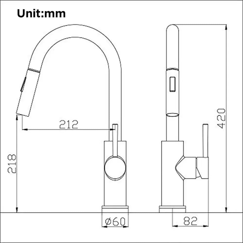 Brushed gold smart touch kitchen faucet with dual outlet modes