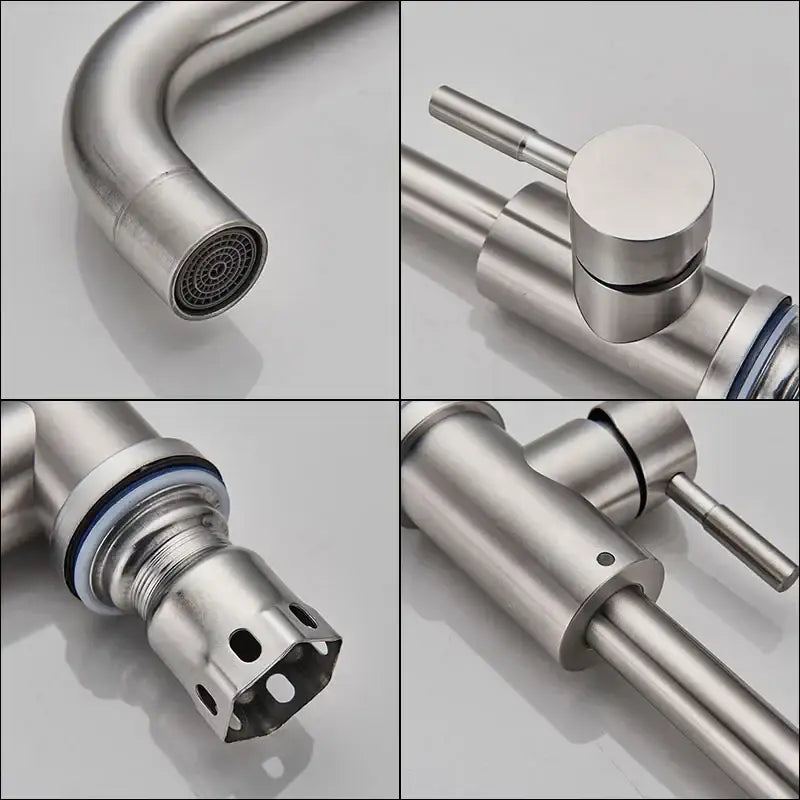 DecorBites™ Brushed Nickel Kitchen Faucet Swivel Spout Single Lever Mixer Tap