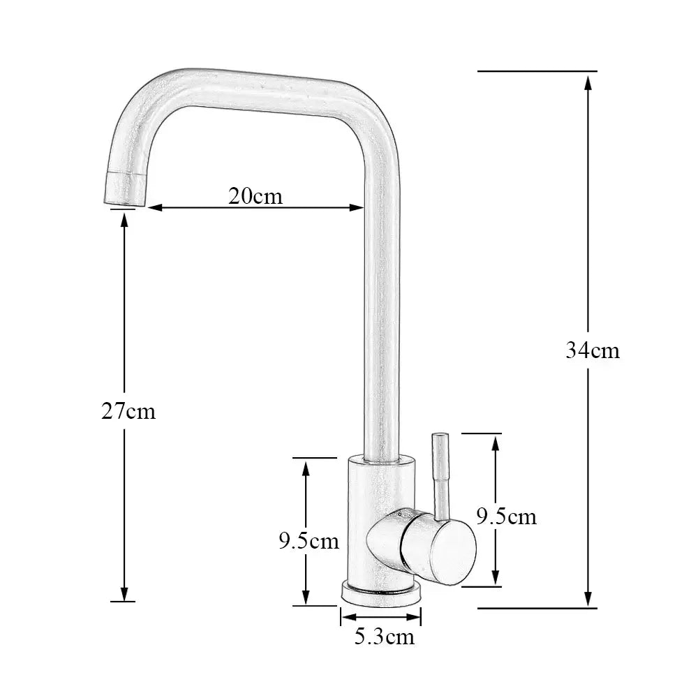 DecorBites™ Brushed Nickel Kitchen Faucet Swivel Spout Single Lever Mixer Tap