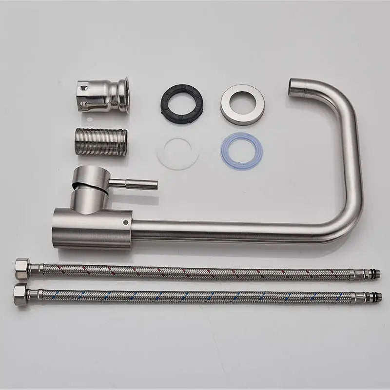 DecorBites™ Brushed Nickel Kitchen Faucet Swivel Spout Single Lever Mixer Tap