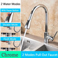 Brushed nickel kitchen faucet with flexible pull down sprayer