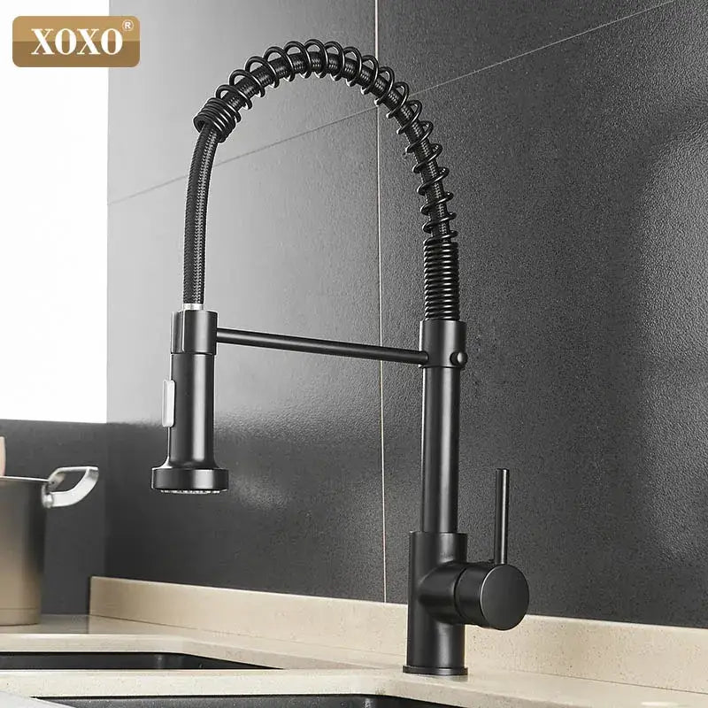 DecorBites™ Brushed Nickel Kitchen Faucet Pull Out Swivel Mixer Tap 1343A-S