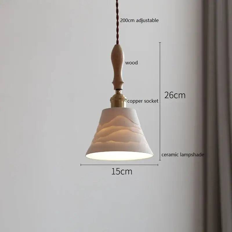 Butterfly ceramic led pendant lamp bedroom white fluted light
