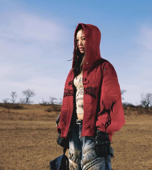 Sports Armor Hoodie With Protective Structure And A Zip-up Hood