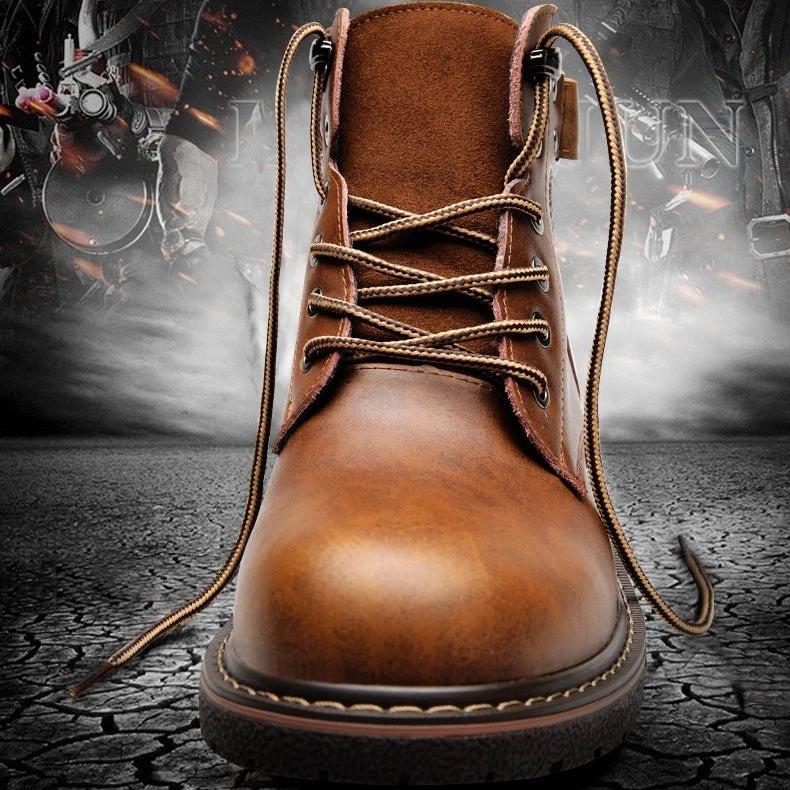 Men's Fleece-lined Martin Boots Casual Mid-top
