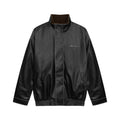 Leather Clothing With Stand Collar Coat For Men