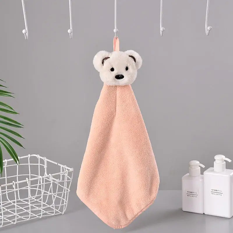 DecorBites™ Cartoon Rabbit Coral Fleece Hand Towel: Soft, Absorbent, Quick-Dry Terry Towel