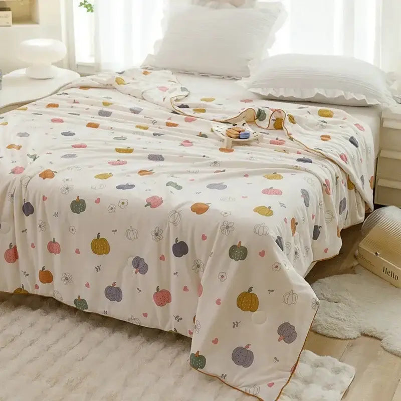 DecorBites™ Cooling Summer Blanket | Soft & Breathable Natural Plant Comforter