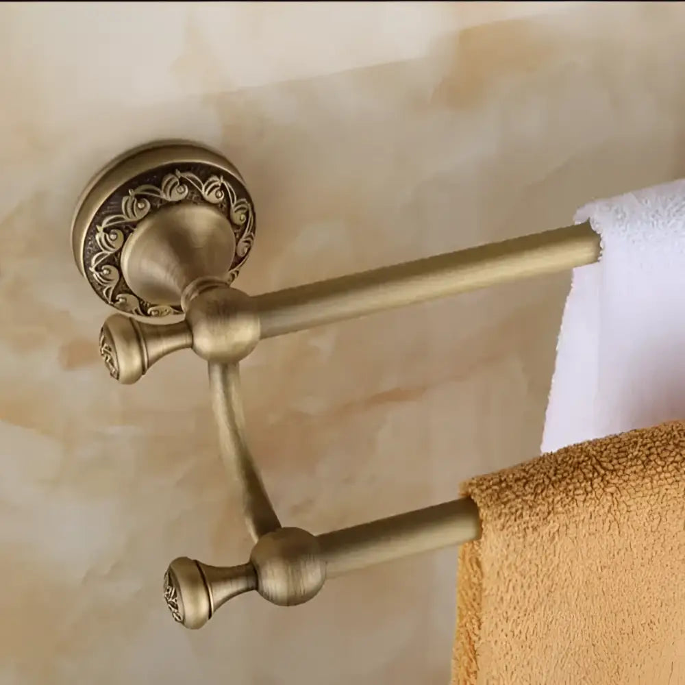 DecorBites™ Carved Antique Bronze Brass Bathroom Accessories Set with Solid Bath Hardware