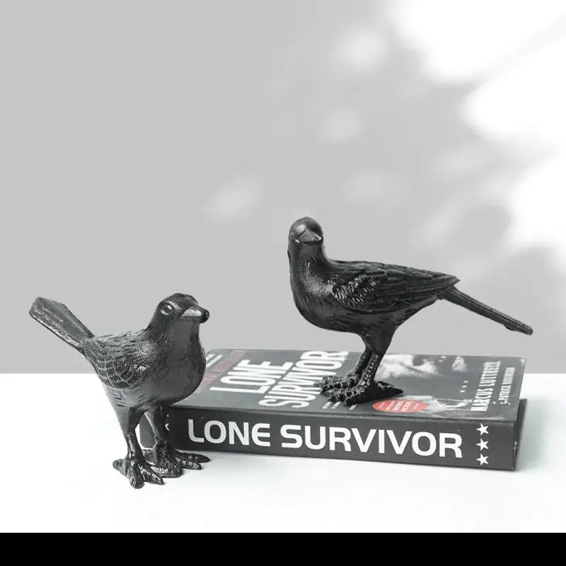 DecorBites™ Cast Iron Bird Decoration: Elegant Home & Living Room Décor