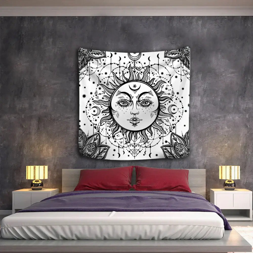 DecorBites™ Celestial Mandala Tapestry Wall Hanging for Dorm Decor & Psychedelic Vibes
