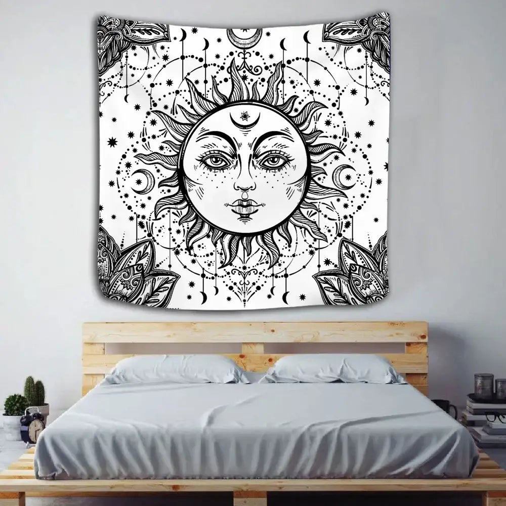 DecorBites™ Celestial Mandala Tapestry Wall Hanging for Dorm Decor & Psychedelic Vibes
