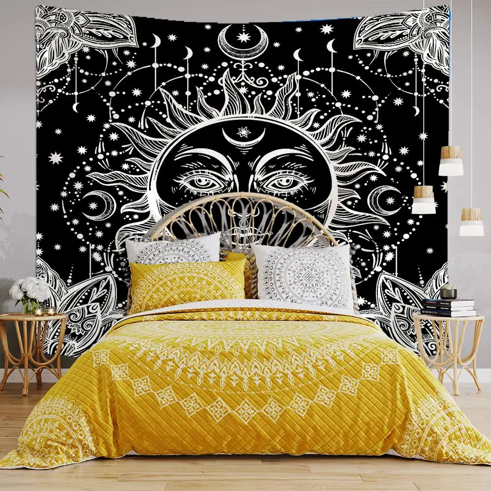 DecorBites™ Celestial Mandala Tapestry Wall Hanging for Dorm Decor & Psychedelic Vibes