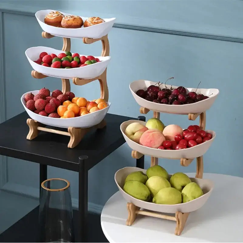 Ceramic and teal 3-layer table plates set for dining room kitchen