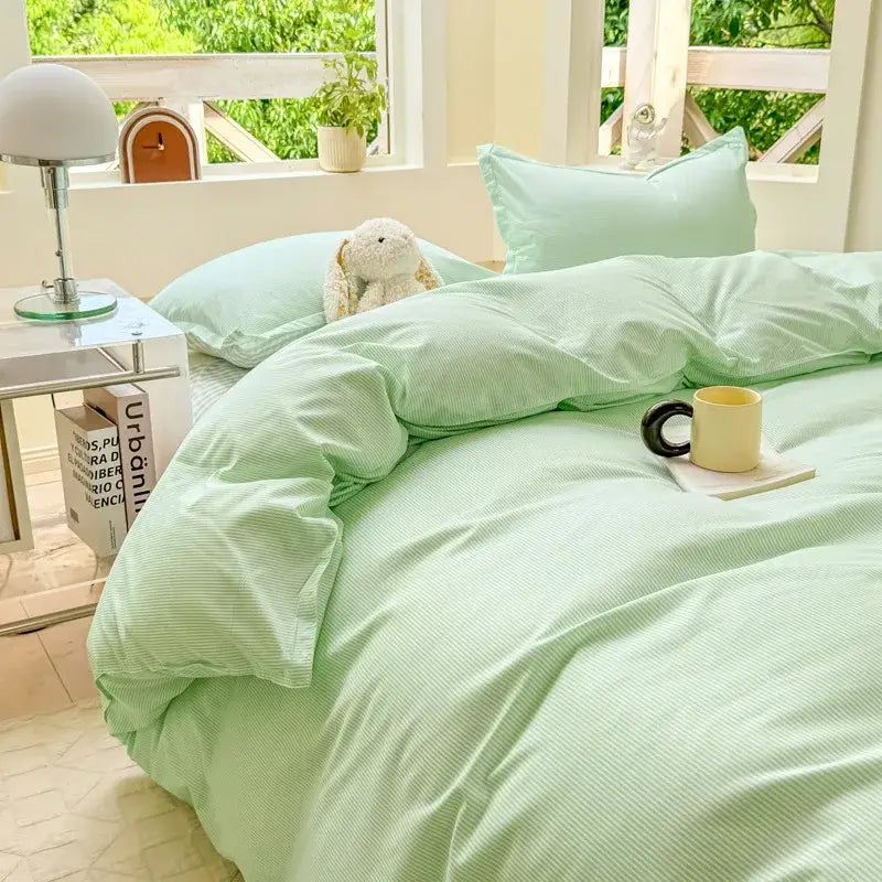 Checkerboard black & beige satin duvet cover set bedroom bedding