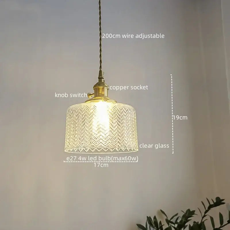 DecorBites™ Green Glass Pendant Light Chandelier - Nordic LED Hanging Lamp for Home Decor
