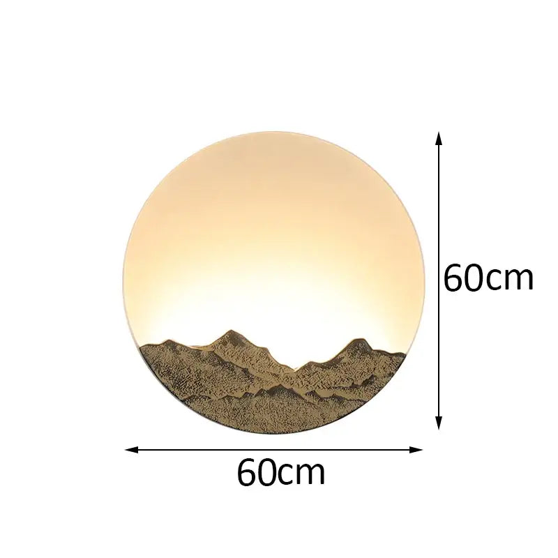 Chinese mountain embossed bronze & gold decorbites led wall light living room