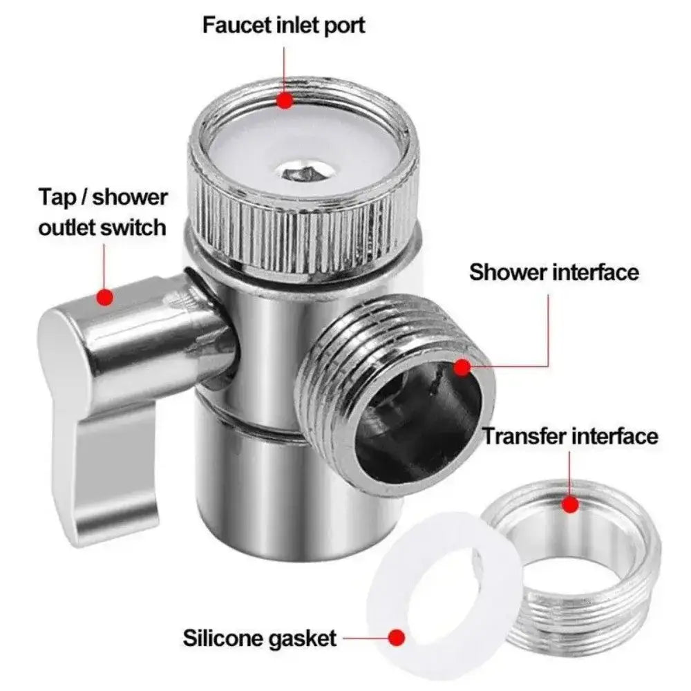 DecorBites™ 3-Way Shower Head Diverter Valve | Three Function Switch Adapter - Bathroom Accessories