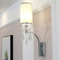 DecorBites™ Pillar Wall Mounted Sconce Light in Chrome with Ribbed Fabric Shade - Ideal for Living Room