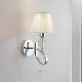 Classic chrome crystal drop wall lamp bedroom pleated sconce