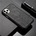 Classic Leather Case Compatible with iPhone Slim Leather Protective Case Midnight Green Luxury Genuine Leather Cover For iPhone 14 Pro 13 12 11 Pro Max X XS XR 7 8 Plus Case Vintage Leather Business Men Iphone Case