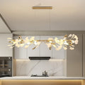 Classic white & gold leaf pendant lamp dining room lighting