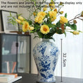DecorBites™ Blue & White Porcelain Vase for Classical Flower Arrangement & Room Aesthetic