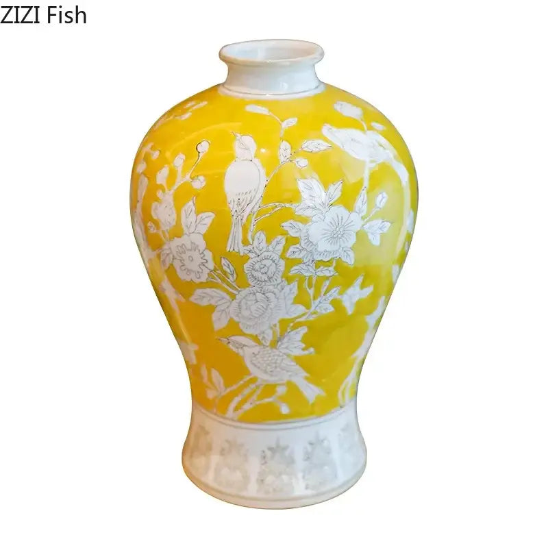 DecorBites™ Blue & White Porcelain Vase for Classical Flower Arrangement & Room Aesthetic
