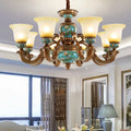 Classical resin chandelier bronze & turquoise living room light