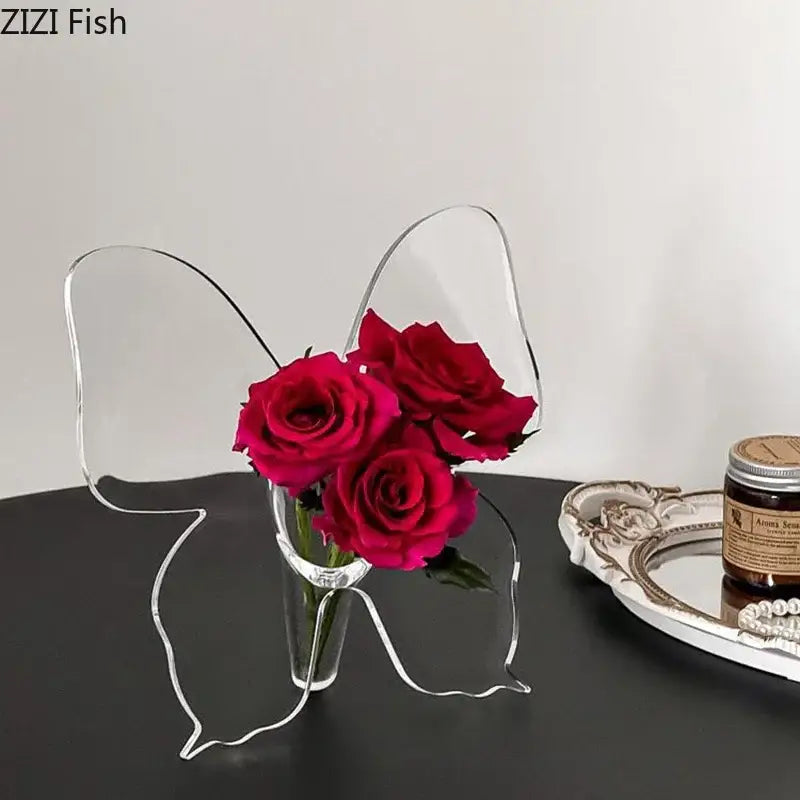 DecorBites™ Butterfly Vase: Desk Decor, Flower Arrangement Pot for Room Aesthetic