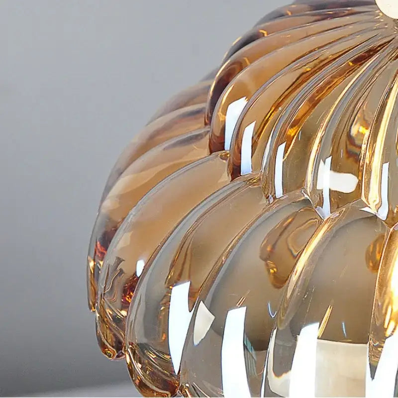 Clear and amber glass walnut pendant lamp kitchen copper switch