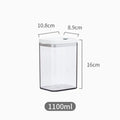 Clear bulk hermetic food storage containers with white lids kitchen