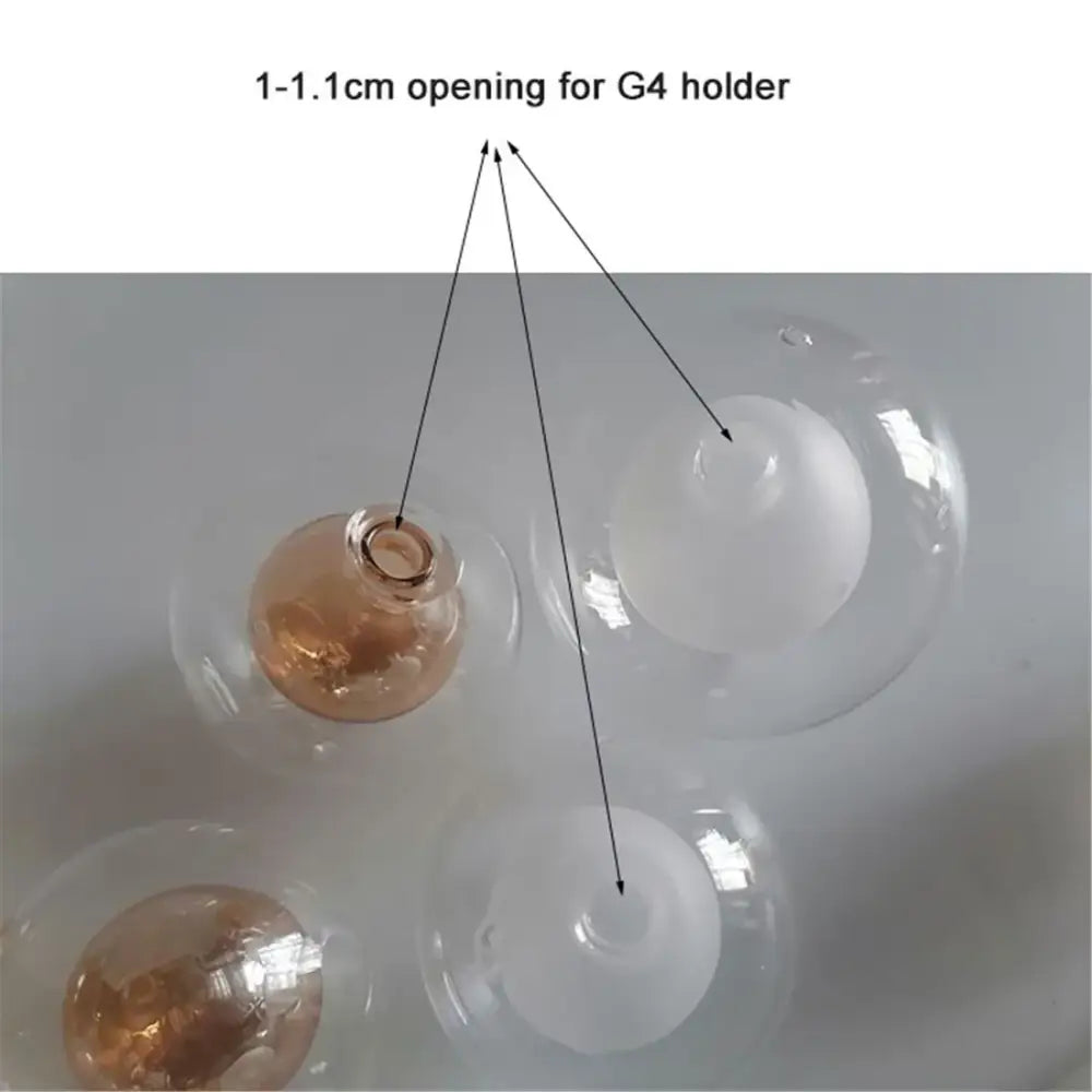 Clear g4 glass shade replacement globes for chandelier dining room