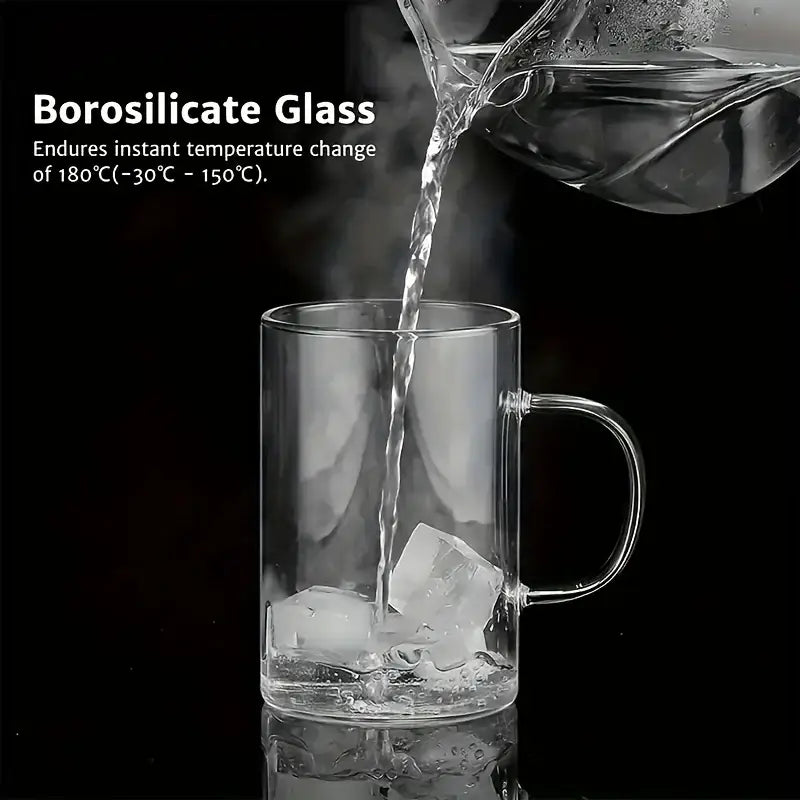 DecorBites™ 477ML Glass Tea Infuser Mug | Borosilicate Glass with Stainless Steel Infuser
