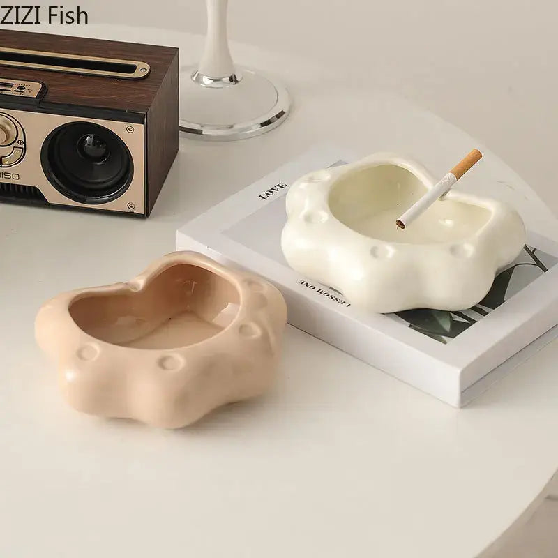 DecorBites™ Cat Paw Porcelain Ashtray | Ceramic Smoking Accessories | Unique Gift for Him