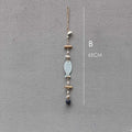 Coastal blue & white fish drift wood bells living room wall decor