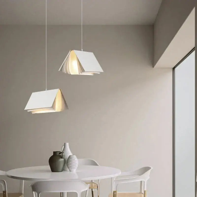 Colorful book pendant lamp – living room layered paper light